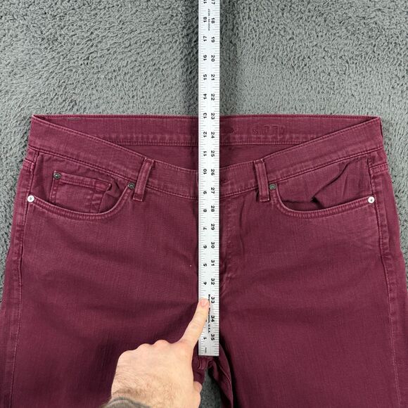 7 For All Mankind Jeans Mens 36x32 Red Slimmy Slim Fit Stretch Denim Pants - Picture 12 of 16